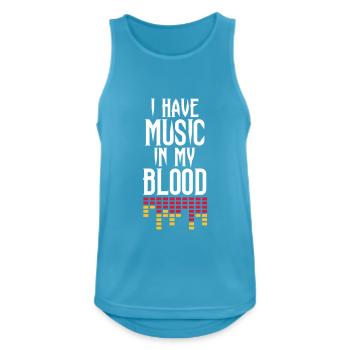 I have music is my blood - Men's Breathable Tank Top - sapphire blue - Front - Nick (188cm)