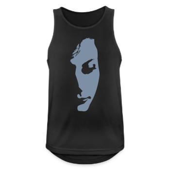 Halb Gesicht - Männer Tank Top atmungsaktiv - Schwarz - Vorne - Nick (188cm)