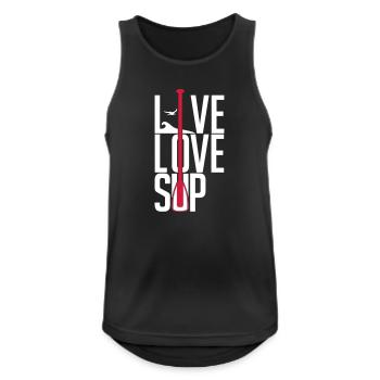 SUP - Live love SUP - Débardeur respirant Homme - noir - Devant - Nick (188cm)