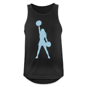 Cheerleader Silhouette mit Pompons - Männer Tank Top atmungsaktiv - Schwarz - Vorne - Nick (188cm)