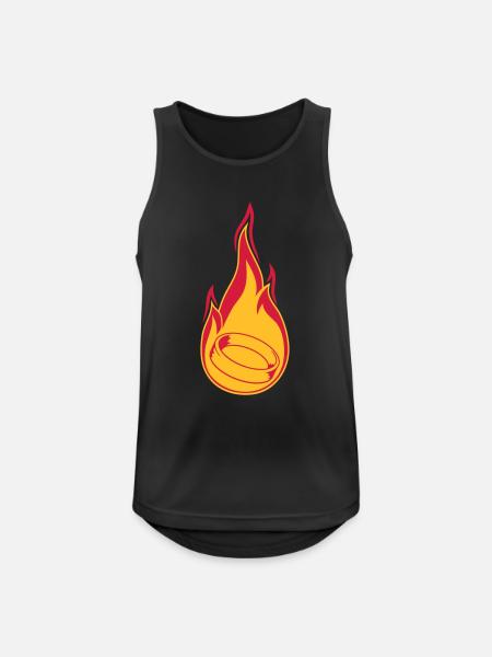 brann flamme brenne varm fakkel gifte ring ho - Pustende singlet for menn - svart