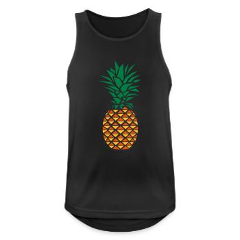 Pineapple (Geometric Style) - Männer Tank Top atmungsaktiv - Schwarz - Vorne - Nick (188cm)