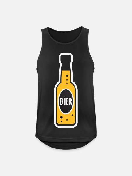 Bierflasche (Bier / Bierchen / NEG 2C) - Männer Tank Top atmungsaktiv - Schwarz