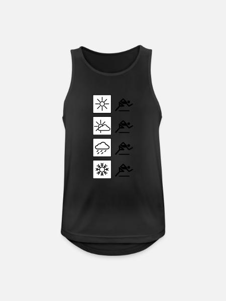 Läufer T-Shirt - Männer Tank Top atmungsaktiv - Schwarz