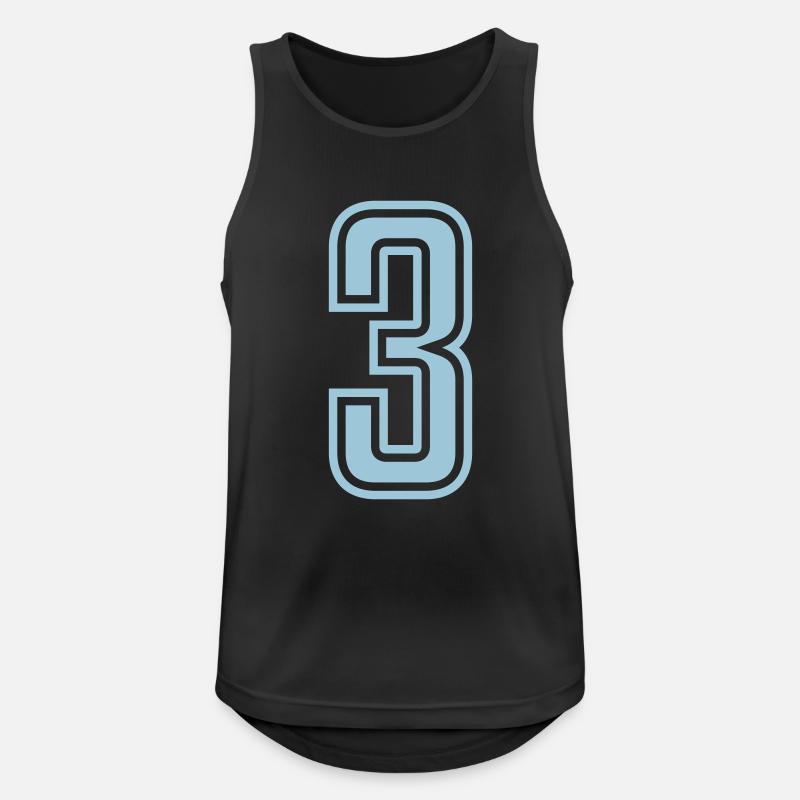 3 - Männer Tank Top atmungsaktiv - Schwarz