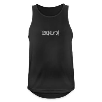 Plantpowered - Männer Tank Top atmungsaktiv - Schwarz - Vorne - Nick (188cm)