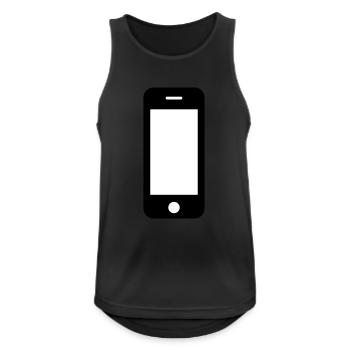 Handy - Männer Tank Top atmungsaktiv - Schwarz - Vorne - Nick (188cm)