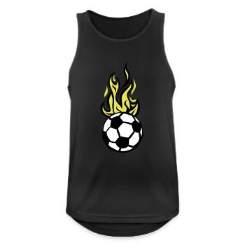 ballon football flamme feu flame - Débardeur respirant Homme - noir - Devant - Nick (188cm)