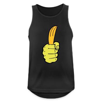 Banane à la main - Débardeur respirant Homme - noir - Devant - Nick (188cm)