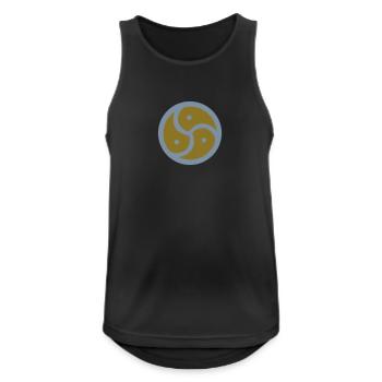 Triskele "Dreibein" - Männer Tank Top atmungsaktiv - Schwarz - Vorne - Nick (188cm)
