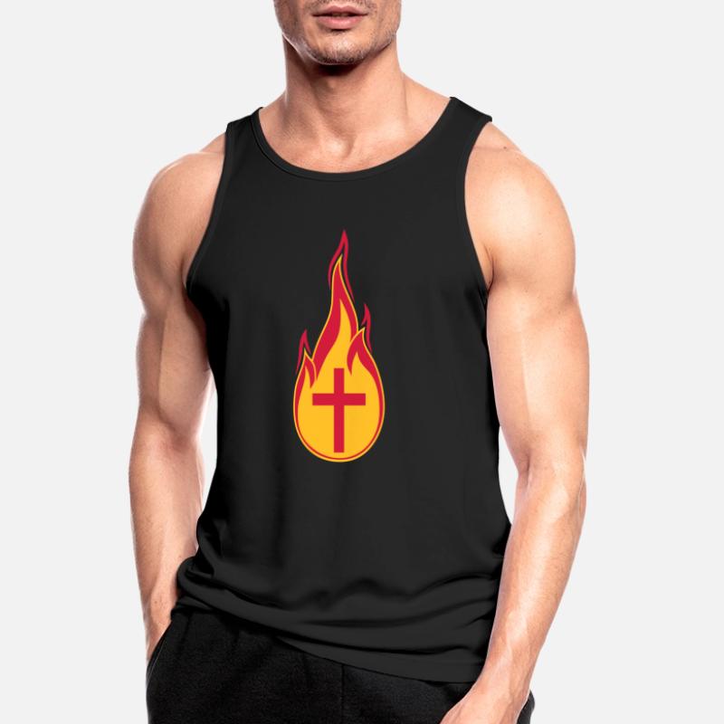 fire flames hot burn burned torch loder Men's Breathable Tank Top
