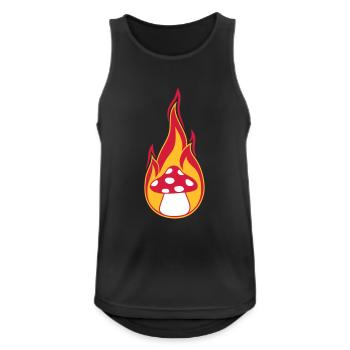 feuer brennen flammen heiss pilz fliegenpilz rot p - Männer Tank Top atmungsaktiv - Schwarz - Vorne - Nick (188cm)
