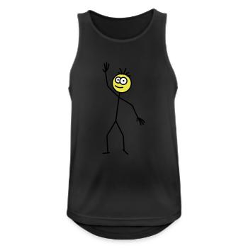 Happy Stick Figure - Débardeur respirant Homme - noir - Devant - Nick (188cm)