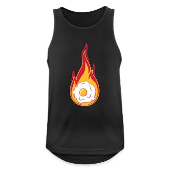 hot fire flames burn torch fried egg cook - Men's Breathable Tank Top - black - Front - Nick (188cm)