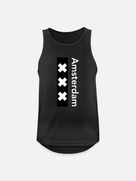 Amsterdam - Männer Tank Top atmungsaktiv - Schwarz
