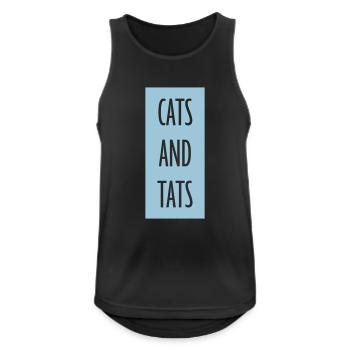 cats and tats Zitat - Männer Tank Top atmungsaktiv - Schwarz - Vorne - Nick (188cm)