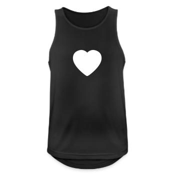 Heart Round - Männer Tank Top atmungsaktiv - Schwarz - Vorne - Nick (188cm)