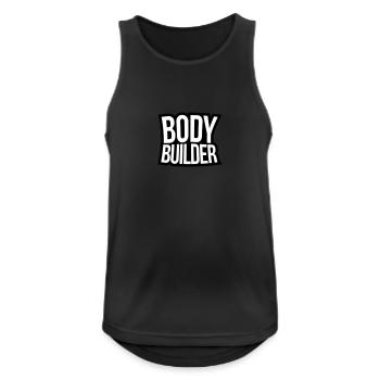 Bodybuilder text - Männer Tank Top atmungsaktiv - Schwarz - Vorne - Nick (188cm)