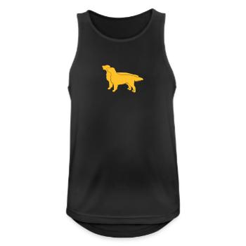 2 Flat Coated Retriever - Männer Tank Top atmungsaktiv - Schwarz - Vorne - Nick (188cm)