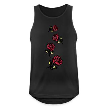 Roses Fleurs - Débardeur respirant Homme - noir - Devant - Nick (188cm)