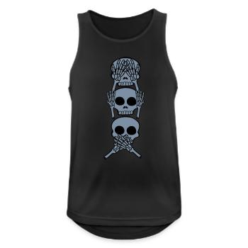3 Schädel Affen Sprichwort - Männer Tank Top atmungsaktiv - Schwarz - Vorne - Nick (188cm)