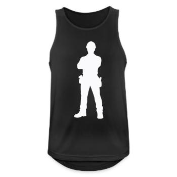 Construction Worker Construction Silhouette - Men's Breathable Tank Top - black - Front - Nick (188cm)