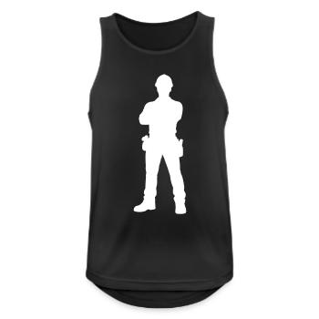 Construction Worker Construction Silhouette - Men's Breathable Tank Top - black - Front - Nick (188cm)