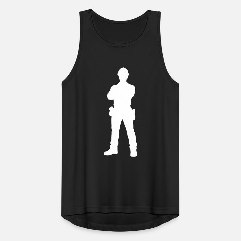 Construction Worker Construction Silhouette Men's Breathable Tank Top