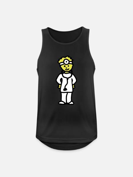 Læge: 3 - Herre tanktop åndbar - sort
