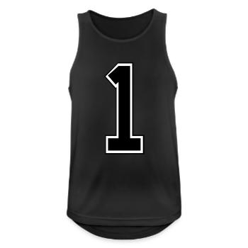 No 1 - Männer Tank Top atmungsaktiv - Schwarz - Vorne - Nick (188cm)