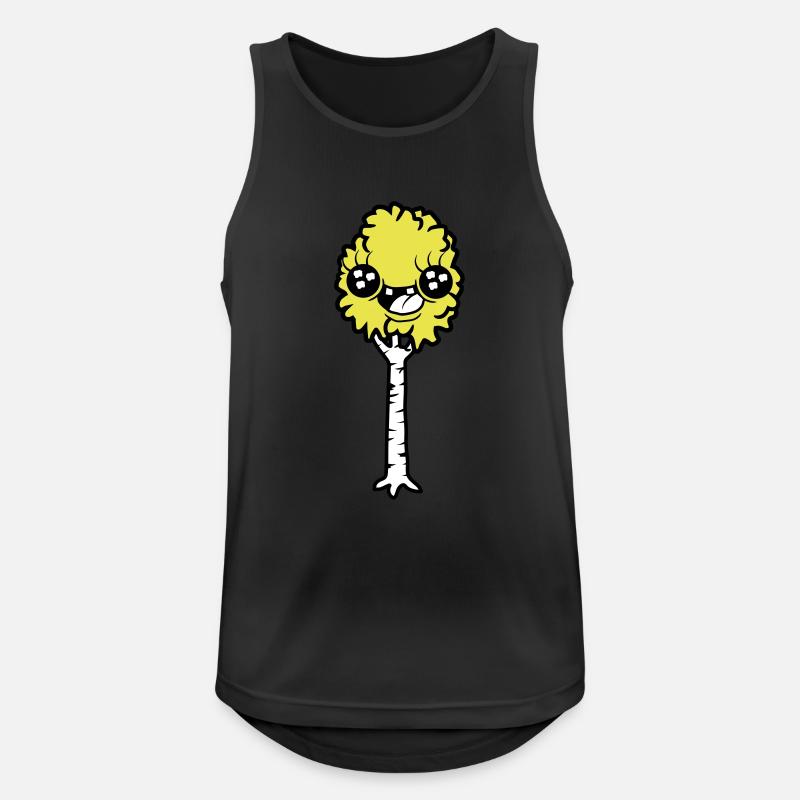 Lachende Cartoon Birke - Männer Tank Top atmungsaktiv - Schwarz