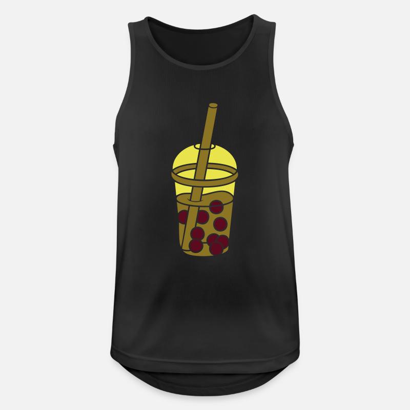 Design Comic Bubble Tea - Männer Tank Top atmungsaktiv - Schwarz