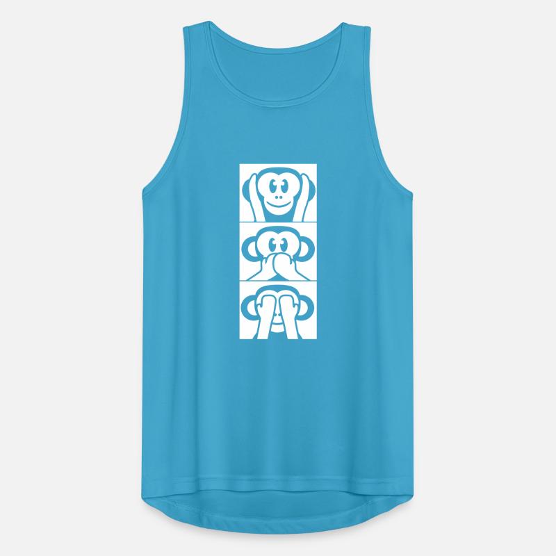 3 Wise Monkeys Hear Nothing Say See Monkey Fun Men's Breathable Tank Top