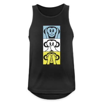 3 Weise Affen Nichts Hören Sagen Sehen Äffchen Fun - Männer Tank Top atmungsaktiv - Schwarz - Vorne - Nick (188cm)