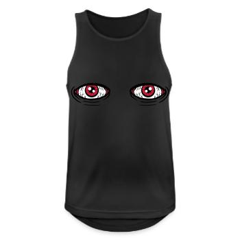 2 grosse Augen - Männer Tank Top atmungsaktiv - Schwarz - Vorne - Nick (188cm)