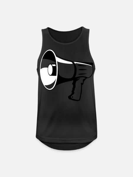 Megaphon - Männer Tank Top atmungsaktiv - Schwarz
