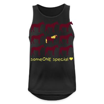 JaC's Haflinger - Männer Tank Top atmungsaktiv - Schwarz - Vorne - Nick (188cm)