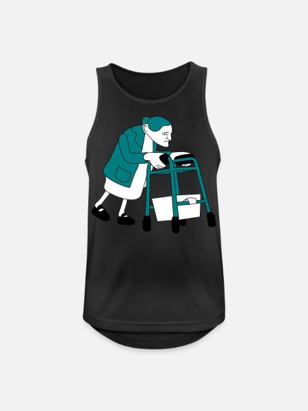 Granny - Männer Tank Top atmungsaktiv - Schwarz