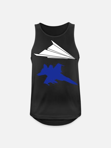 Papierflieger - Männer Tank Top atmungsaktiv - Schwarz