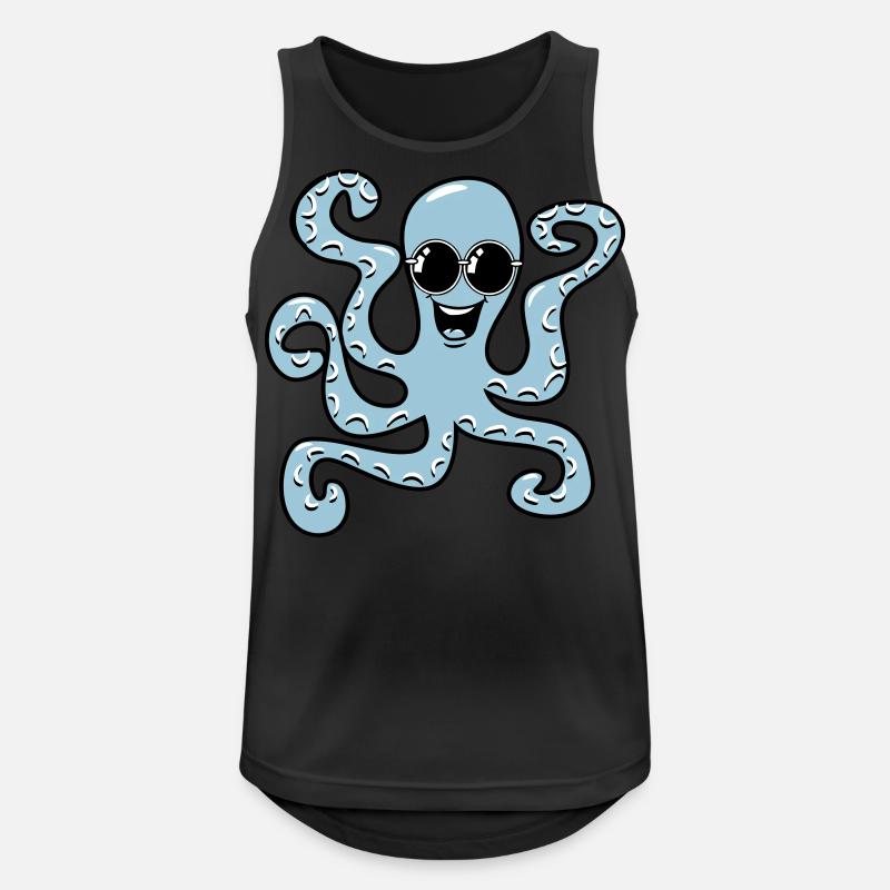 Tintenfisch oktopus sonnenbrille - Männer Tank Top atmungsaktiv - Schwarz