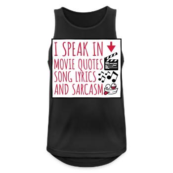 speak lyrics and sarcasm - Men's Breathable Tank Top - black - Front - Nick (188cm)
