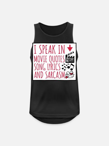 speak lyrics and sarcasm - Men's Breathable Tank Top - black