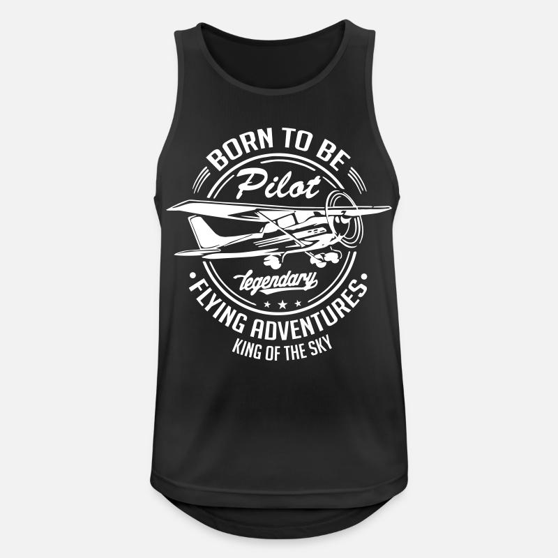Pilot Plane Jet SKY - Männer Tank Top atmungsaktiv - Schwarz