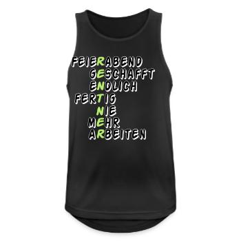 Rente Rentner Rentnerin Feierabend geschafft(25) - Männer Tank Top atmungsaktiv - Schwarz - Vorne - Nick (188cm)