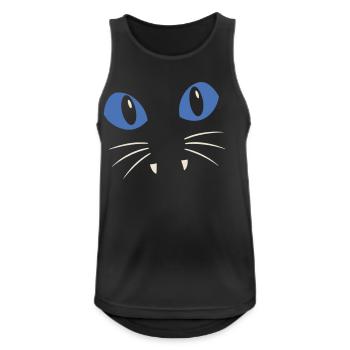 Chat aux yeux bleus - Débardeur respirant Homme - noir - Devant - Nick (188cm)