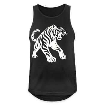 Silhouette de tigre - Débardeur respirant Homme - noir - Devant - Nick (188cm)