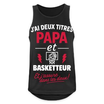 Papa, Basketballspieler, Vatertagsgeschenk, Weihnachten - Männer Tank Top atmungsaktiv - Schwarz - Vorne - Nick (188cm)