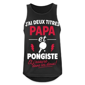 Dad Table Tennis Player, Father's Day Gift, Christmas Ping Pong - Men's Breathable Tank Top - black - Front - Nick (188cm)