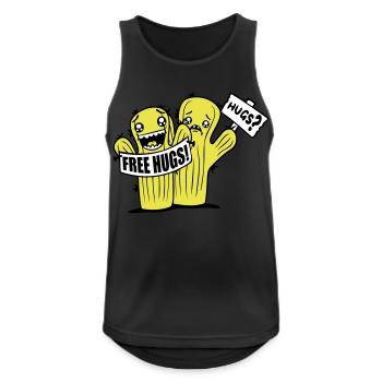 Free Hugs Kaktus Umarmung Gesicht Traurig Schild - Männer Tank Top atmungsaktiv - Schwarz - Vorne - Nick (188cm)