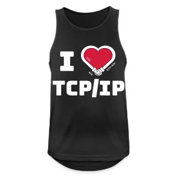 I love TCP/IP - Tribut an TCP IP & DARPA - Männer Tank Top atmungsaktiv - Schwarz - Vorne - Nick (188cm)